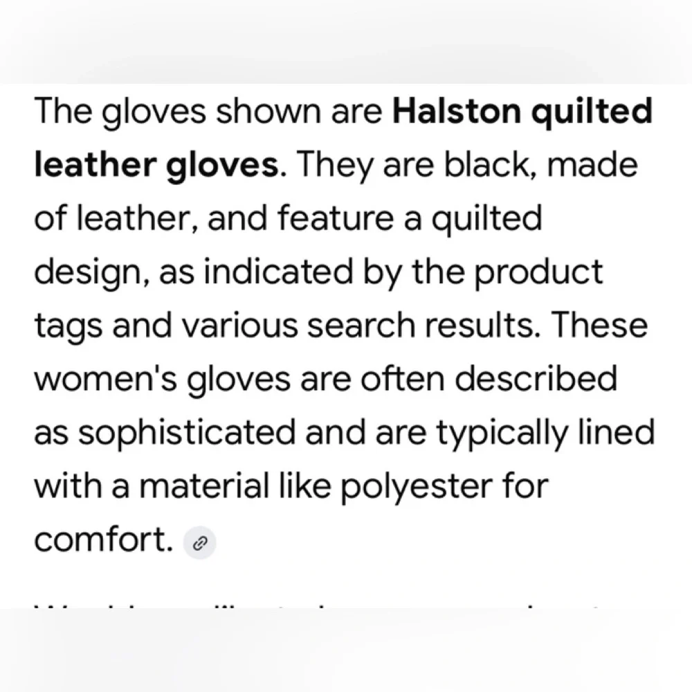 HALSTON STYLE Ladies black Leather gloves in size large NWT